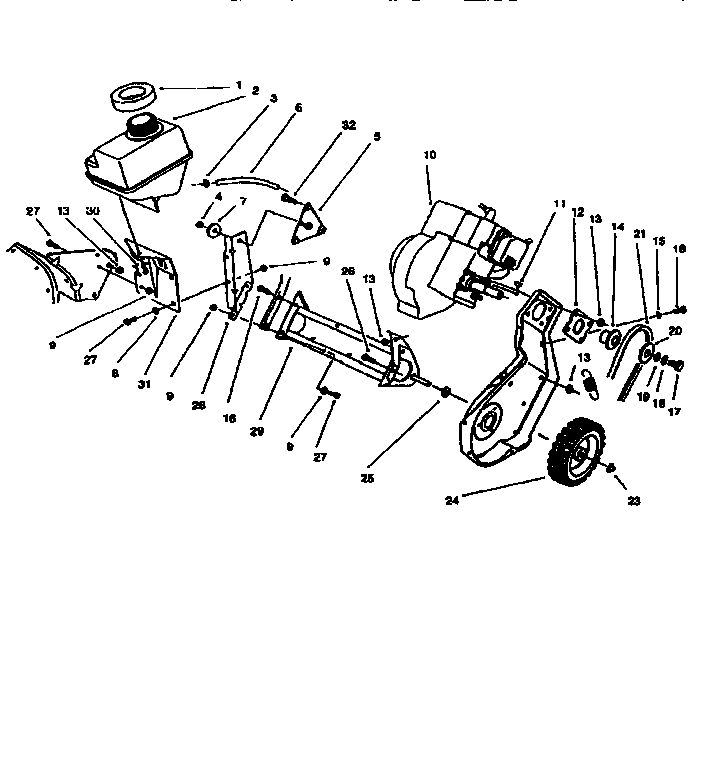 Engine And Frame 1 Diagram and Parts List for 320 28220-7900001 & UP Lawn Boy Snow Blower